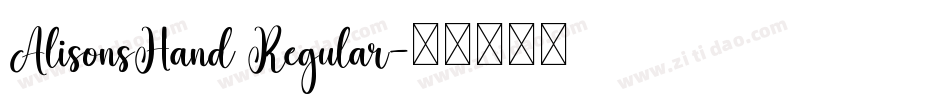 AlisonsHand Regular字体转换